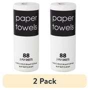 (2 pack) Black and White, 2-Ply Paper Towels, White, 88 Sheets