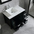 thumbnail image 3 of Walsport Bathroom Vanity,36" Stand Pedestal Bathroom Cabinet Top Square Ceramic Vessel Sink Faucet Drain Combo with Mirror Vanities Set,Black, 3 of 9