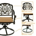 thumbnail image 4 of W WARMHOL 7-Piece Outdoor Patio Dining Set, 60” Rectangular Cast Aluminum Dining Table with Umbrella Hole and 4 Stationary, 2 Swivel Rocker Chairs, 6 Cushioned, Backyard, Patio, Garden, 4 of 8