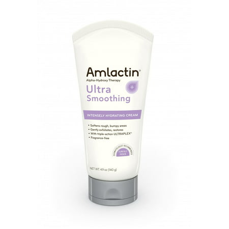 Amlactin Alpha-Hydroxy Therapy Ultra Smoothing Fragrance free Intensely Hydrating Cream, 4.9 Oz