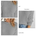 thumbnail image 5 of Women Sweater Long Sleeve Knitwear Crew Neck Knitted Top Pure Colour for Autumn Winter Light Gray XL, 5 of 6