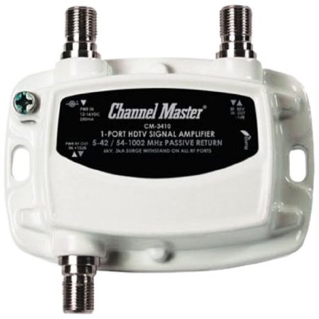 Channel Master CM-3410 1-Port Ultra Mini Distribution Amplifier for Cable and Antenna Signals
