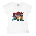thumbnail image 5 of Dazzling Girl Women's V-Neck T-shirt Blessed and Lucky Cowgirl Cute South Vintage Retro American Heritage Tradition Tee, 5 of 7