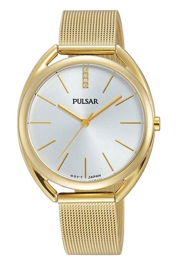 Womens Easy Style - Gold-Tone - Mesh Bracelet - 4 Swarovski Crystals