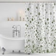 thumbnail image 4 of Sage Green Polka Dot Waterproof Fabric Shower Curtain,Modern Art Abstract Watercolor Dot Waterproof Fabric Shower Curtain for Bathroom Curtains Bathtubs Shower Curtains with 12 Hooks Standard 66x72, 4 of 8