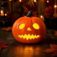 thumbnail image 2 of Halloween Light Up Pumpkin Tabletop Decoration, Spooky Cute Pumpkin Design Durable Indoor Outdoor Halloween Table Decor Front Porch Holiday Party Home Ornament (battery Not Included), 2 of 6