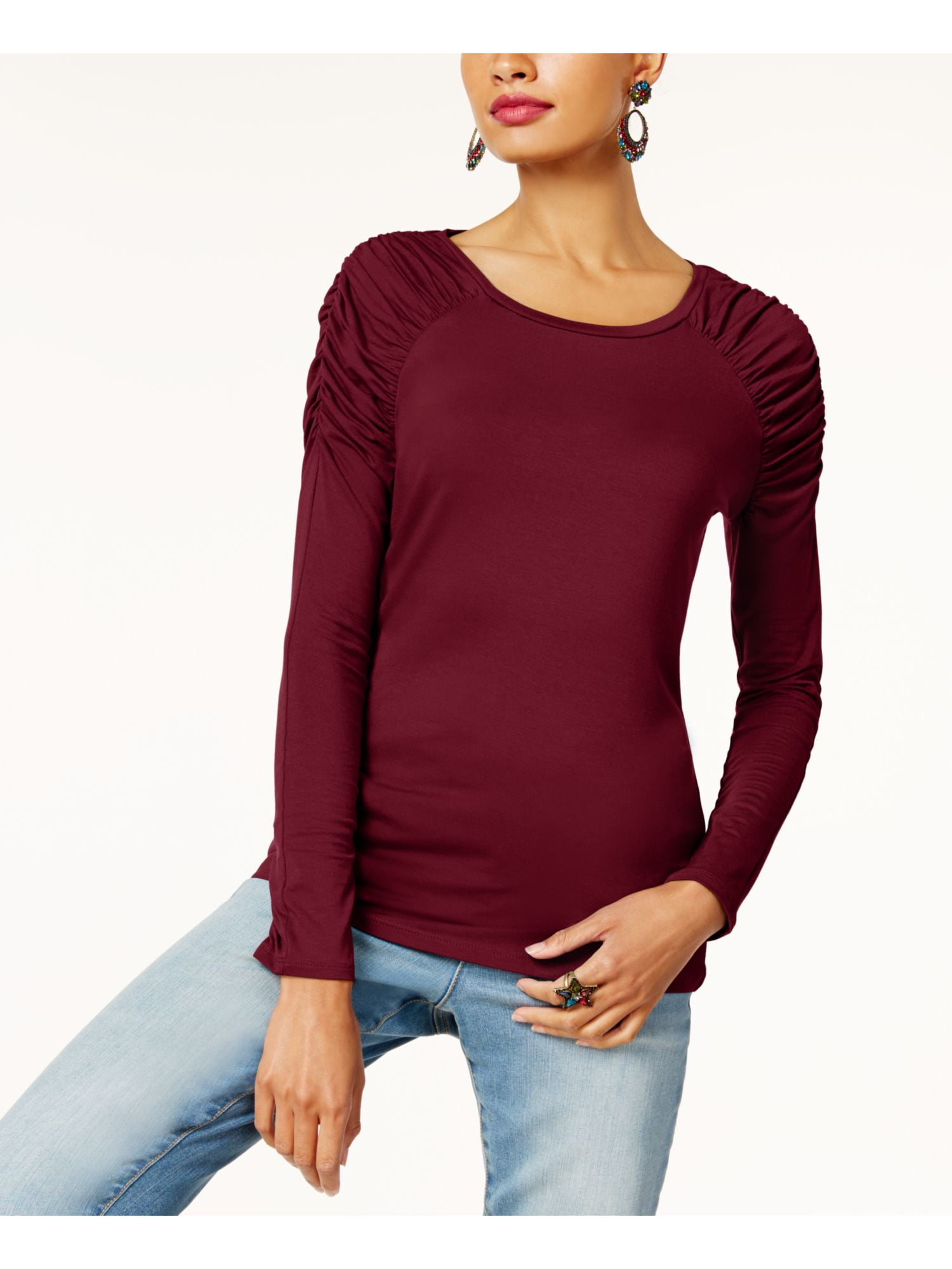 long sleeve scoop neck top