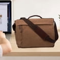 thumbnail image 4 of Bolso de hombro para hombre, bolso tipo cartera para correr, acampar, hacer ejercicio, negocios, deportes al aire libre Café, 4 of 8