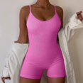 thumbnail image 6 of RYKJLWY Summer Outfits for Women Women's Round Neck Sleeveless Suspender Solid Color Jumpsuit Sexy Suspender Bodysuit Jumpsuits for Women(Pink,L), 6 of 6