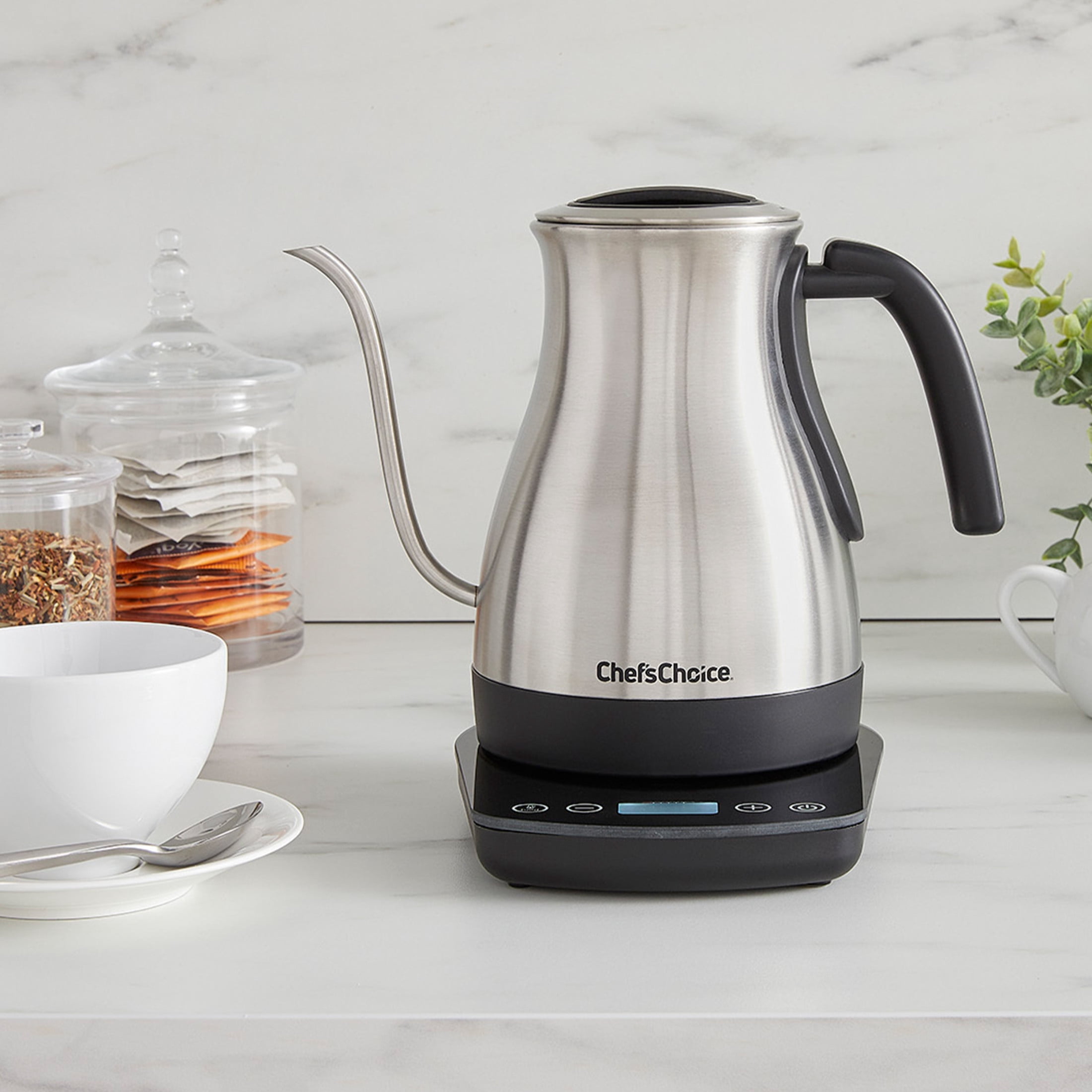 Chef'sChoice Electric Gooseneck Pour Over Kettle with Digital Touchscreen Control, 1 Liter Capacity, in Brushed Stainless Steel (KTCC1LSS13)