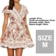 thumbnail image 3 of Vestido corto playero de verano con escote en V, estampado floral bohemio, volantes y vuelo para mujer, talla mediana, 3 of 5