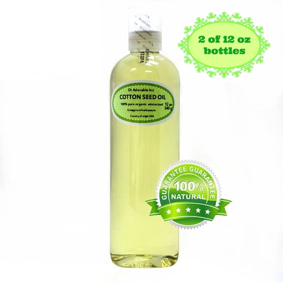 Dr. Adorable - 100% Pure Cottonseed Oil Organic Winterized Soap Cooking Moisturizing Oil For Face Skin Hair - 24 oz