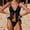 Black-B, variant on Women's Deep V Neck One Piece Swimsuit Swimwear Backless Crisscross Straps Bathing Suit Yellow L(L)