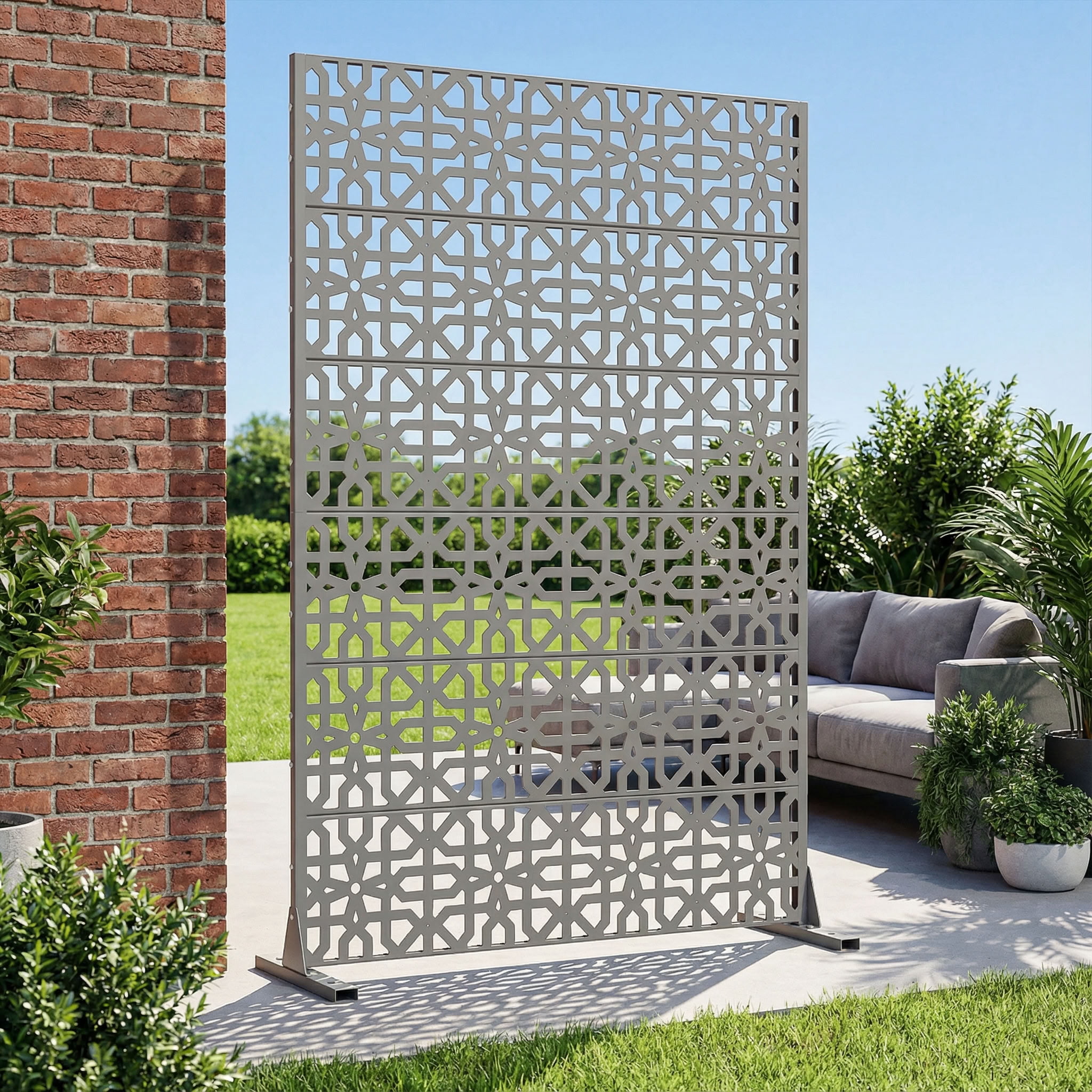 MAYEERTY 6 Panels Outdoor Privacy Screen, Metal Decorative Privacy Fence, Privacy Panel for Patio, Balcony, Backyard, Garden