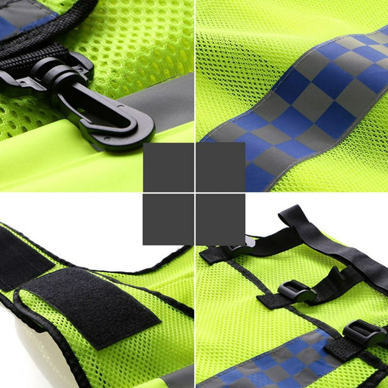 Reflective Vest High Visibility Breathable Warning Vest Adjustable Safety Gear with Pockets for Cycling Running, Size: One size, Green