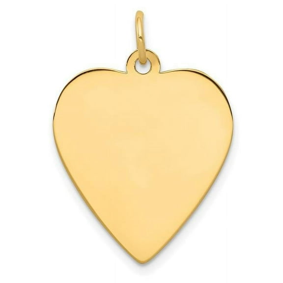 FJC Finejewelers 14k Yellow Gold Plain .035 Gauge Engravable Heart Disc Charm 21 x 27mm
