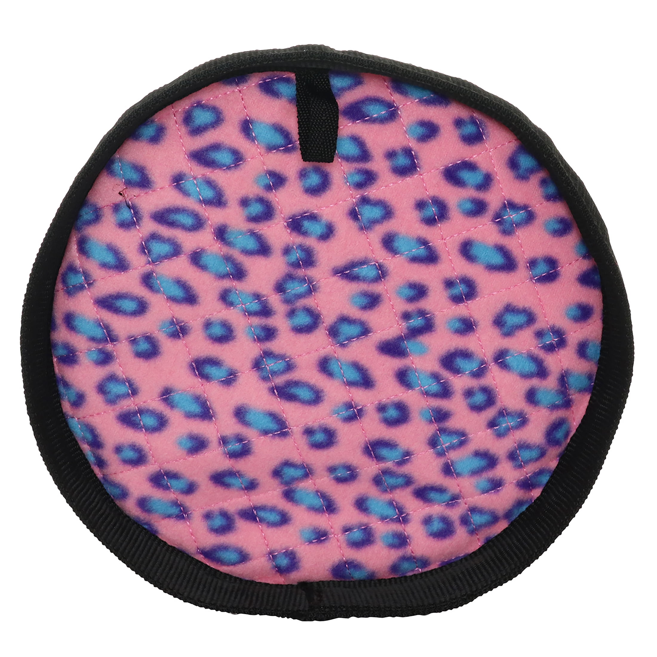 Tuffy Ultimate Flyer Pink Leopard Durable Plush Squeaky Dog Toy