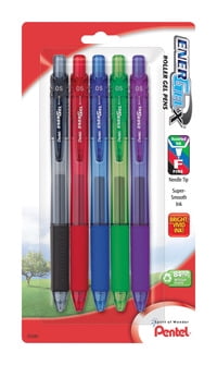 Pentel EnerGel-X Retractable Liquid Gel Pen, 0.5 mm, Assorted Colors, Pack of 5
