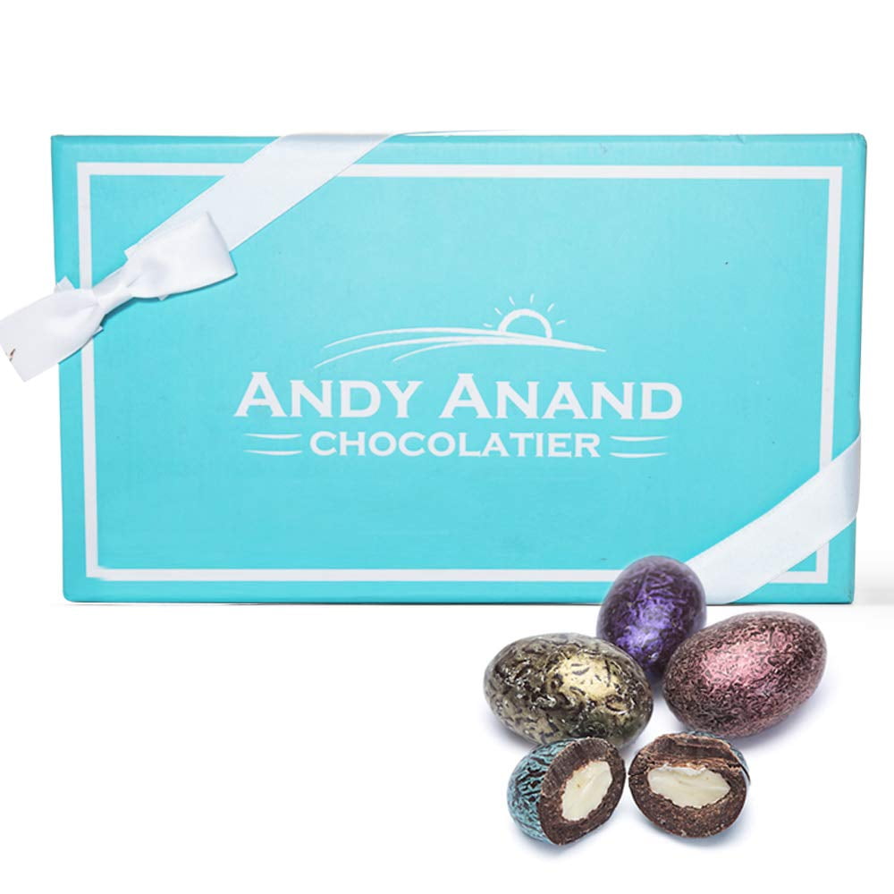 Andy Anand's Dark Chocolate California Almonds 1 lb Amazing Jewel Colors will Stand out Delicious Crunchy Jordan Almonds Gift Box & Greeting Card ...