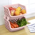 thumbnail image 2 of LEEYNEERLarge Heart Shaped Hole Plastic Stackable Lightweight Storage Bins for Pantry Stackable Bins for Organizing Food  Kitchen  And Bathroom, 2 of 4