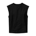 thumbnail image 4 of ZOYOEN Mens Cotton Linen Tank Tops- Loose Fit Casual Crewneck Sleeveless Summer Shirts Black Size XL, 4 of 6