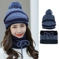 thumbnail image 3 of Winter Ski Cap Warm Crochet Knit Baggy Wool Hat Set, 3 of 9