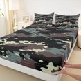 thumbnail image 3 of Homewish Rustic Camo Twin Sheet Sets,Country Farmhouse Lodge Twin Fitted Sheet,Green Brown Black Flat Sheet For Boys Kids,Ultra Soft Home Decor,3pcs, 3 of 7