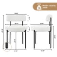 thumbnail image 6 of Boucle Upholstered Metal Side Chair, Set of 4, White, 6 of 8