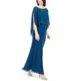 thumbnail image 1 of Jkara Robe Habillée Unie pour Femmes, Bleue, 8, 1 of 1