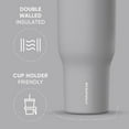 thumbnail image 4 of Hydrapeak Voyager 40 Oz Stainless Steel Tumbler with Handle, Insulated Water Bottle With Straw & Lid, Cupholder Friendly Reusable Travel Mug (Grey), 4 of 8