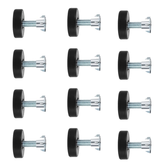 BESTOYARD 12Pcs Screw in Adjustable Furniture Levelers Black Table Feet with Thread Design for Easy Installation
