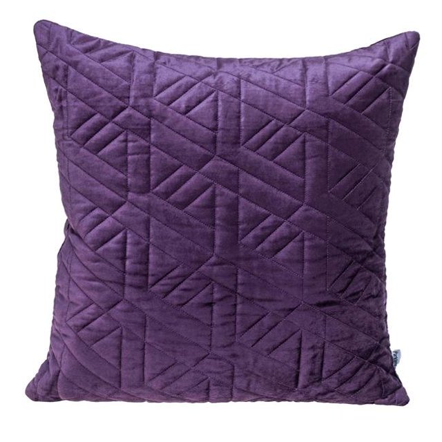 HomeRoots 402902 Purple Velvet Quilted Throw Pillow