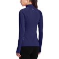 thumbnail image 4 of Baleaf Women's Thermal Fleece Half Zip Thumbholes Long Sleeve Running Pullover Navy Size M, 4 of 8