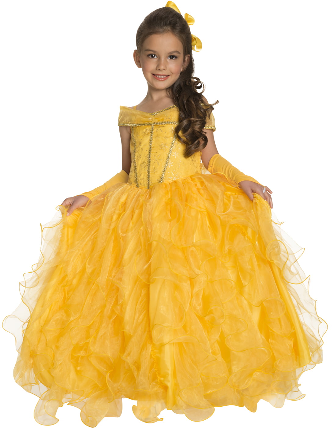 Deluxe Yellow Princess Childs Belle Dress - Walmart.com