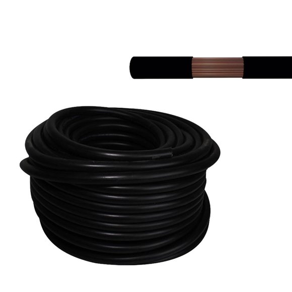 Rollo 100M Cable PortaElectrodo Cal. 1/0 100% Cobre negro 100m