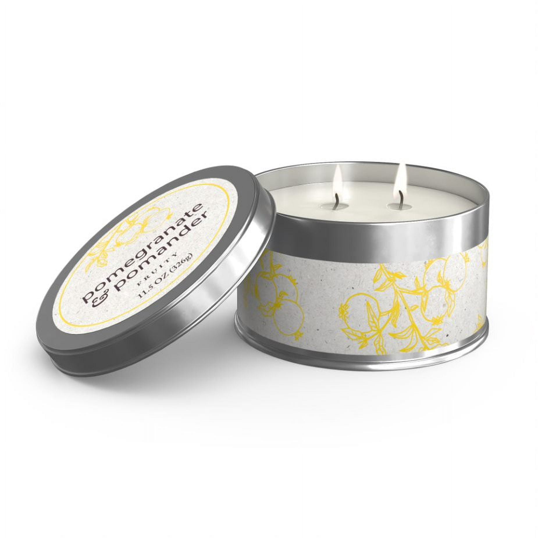 11.5oz 2-wick Tin Candle - Pomegranate & Pomander