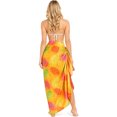thumbnail image 3 of HAPPY BAY Women's Wraps Summer Long Pareos Vacation Skirt Bathing Suit Cover-Up Beach Dress Bikini Sarong Swimwear for Women One Size Floral, Orange, 3 of 5