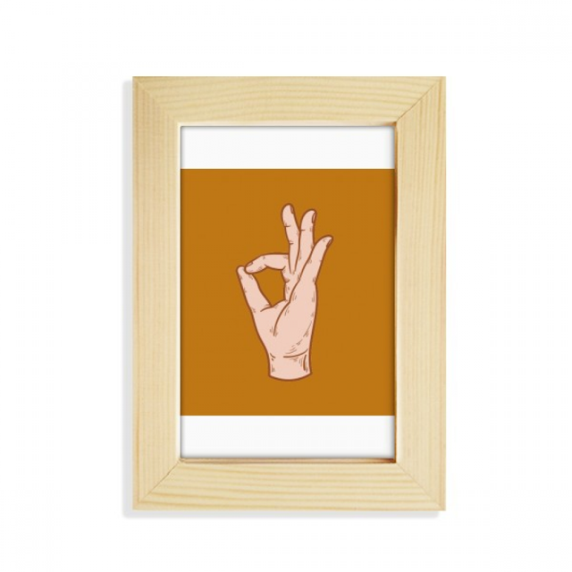 Alright Ok Accomplish Gesture Hand Signal Desktop Display Photo Frame Picture Art Painting 5x7 inch