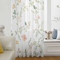 thumbnail image 6 of Watercolor Wildflowers Sheer Curtains 45 Inches Long, Spring Botanical Branches Floral Light Filering Curtains, Breathable Simi Curtain Privacy Drapes for Kitchen Bathroom Small Window Treatment, 6 of 9