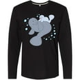 thumbnail image 3 of Inktastic Cute Manatees with Bubbles Long Sleeve T-Shirt, 3 of 5