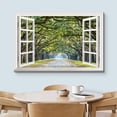 thumbnail image 3 of wall26 - Modern White Window Looking Out Into a Road with a Tunel of Trees - Canvas Art Home Art - 32"x48", 3 of 5