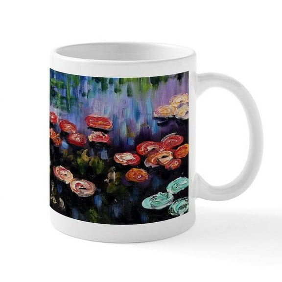 CafePress - Waterlilies By Claude Monet Mugs - 11 oz Ceramic Mug - Novelty Coffee Tea Cup