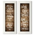 thumbnail image 2 of Gango Home Decor Rustic Blessing & Inspirational Quote Wall Art; Two Brown 6x18in Art Prints in White Frames, 2 of 6