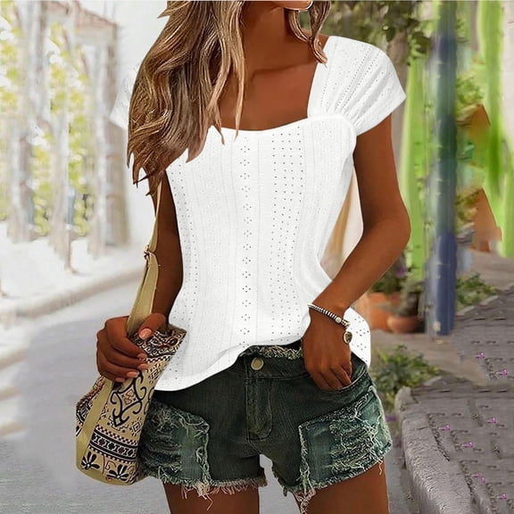 Goodtrade8 Sleeveless Tank Tops for Women Camisole Summer Tshirts Crew Neck White Casual Lightweight Pullover Womens Tops Undershirts