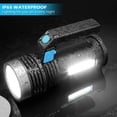 thumbnail image 2 of Linterna LED de alto lúmenes - Linterna recargable por USB para acampar, hacer senderismo y caminar - Potente linterna de emergencia con 4 modos para uso en exteriores, 2 of 4