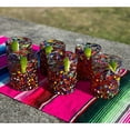 thumbnail image 4 of Hand Blown Mexican Drinking Glasses - Set of 6 Confetti Rock Tumbler Glasses (10 oz each), 4 of 4