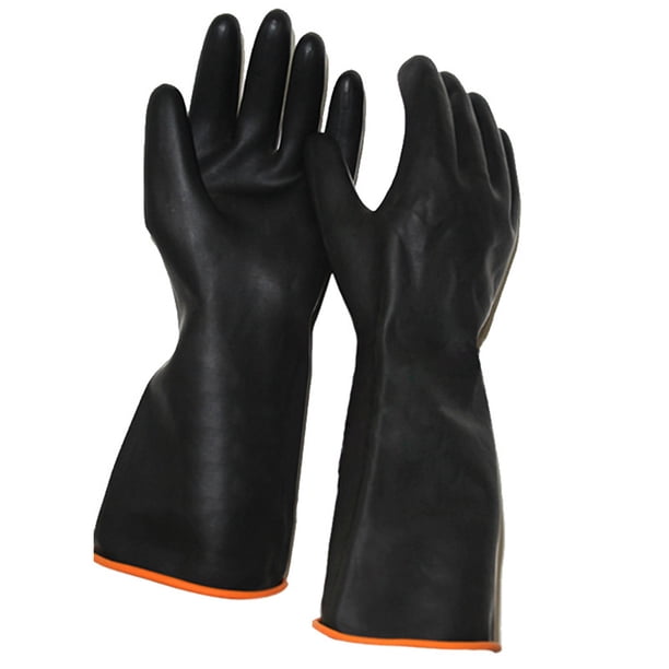 EeaseMX 1 par de guantes de goma resistentes a ácidos fuertes, guantes largos de protección, guantes de trabajo de seguridad industrial