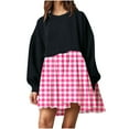 thumbnail image 1 of EQWLJWE Robes d'Automne pour Femmes 2023 Mode Femmes Décontracté Ample Col Rond Manches Longues Confortable Robes Imprimées Robe Chandail à Carreaux Imprimée Robes d'Automne pour Filles Robes de Retour à la Maison 2023, 1 of 6