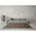 thumbnail image 3 of Ahgly Company Indoor Rectangle Persian Light Blue Traditional Area Rugs, 5' x 7', 3 of 4