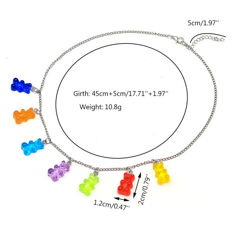 CANKER Lovely Colorful Gummy Bear Necklace Cute Clothes Decor